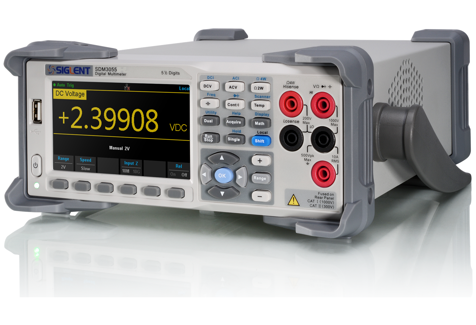 SDM3055 histogram, trend and statistics display